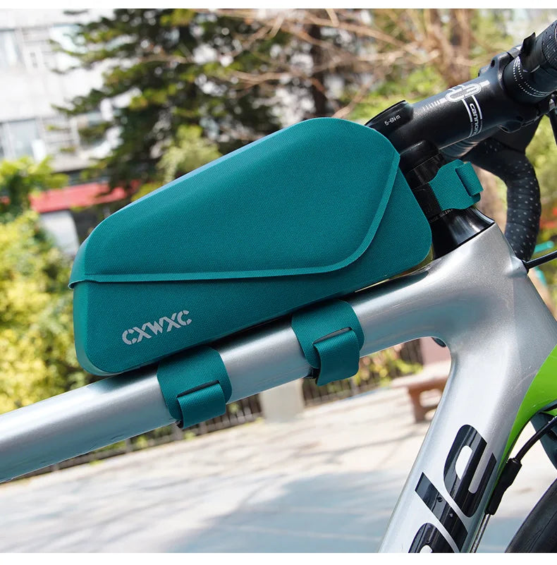 CXWXC Bicycle Magnetic Lid Top Tube Bag With Bolts Mounted & Straps Two Way Install MTB Road Bike Waterproof Front Frame Bag