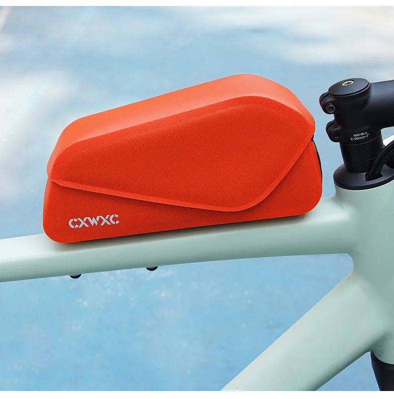 CXWXC Bicycle Magnetic Lid Top Tube Bag With Bolts Mounted & Straps Two Way Install MTB Road Bike Waterproof Front Frame Bag