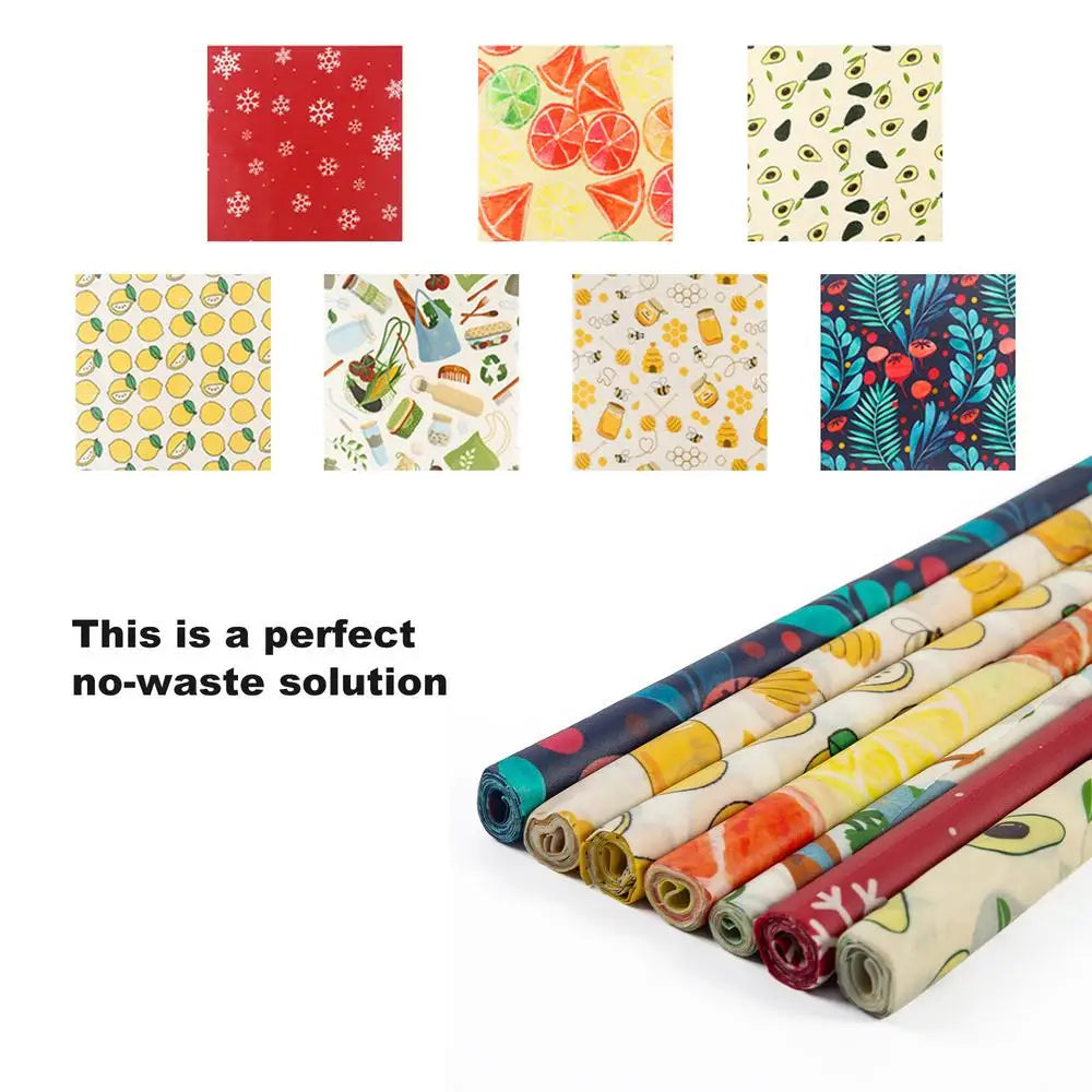 Eco-Friendly Food Wraps 30x100cm Beeswax & Cotton Wrap for Lunch Box/Sandwiches Vintage Patterns Kitchen Wrap Replacement