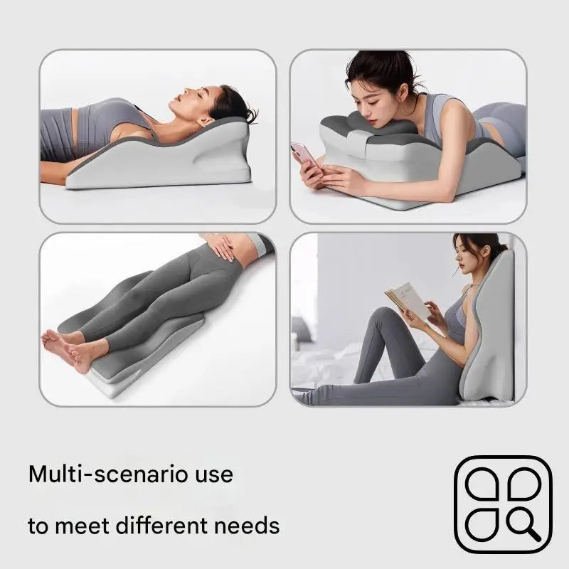 Multi-Position Memory Foam Pillow – Cooling Bed/Floor Cushion for Stomach Sleepers, 60x36x22cm