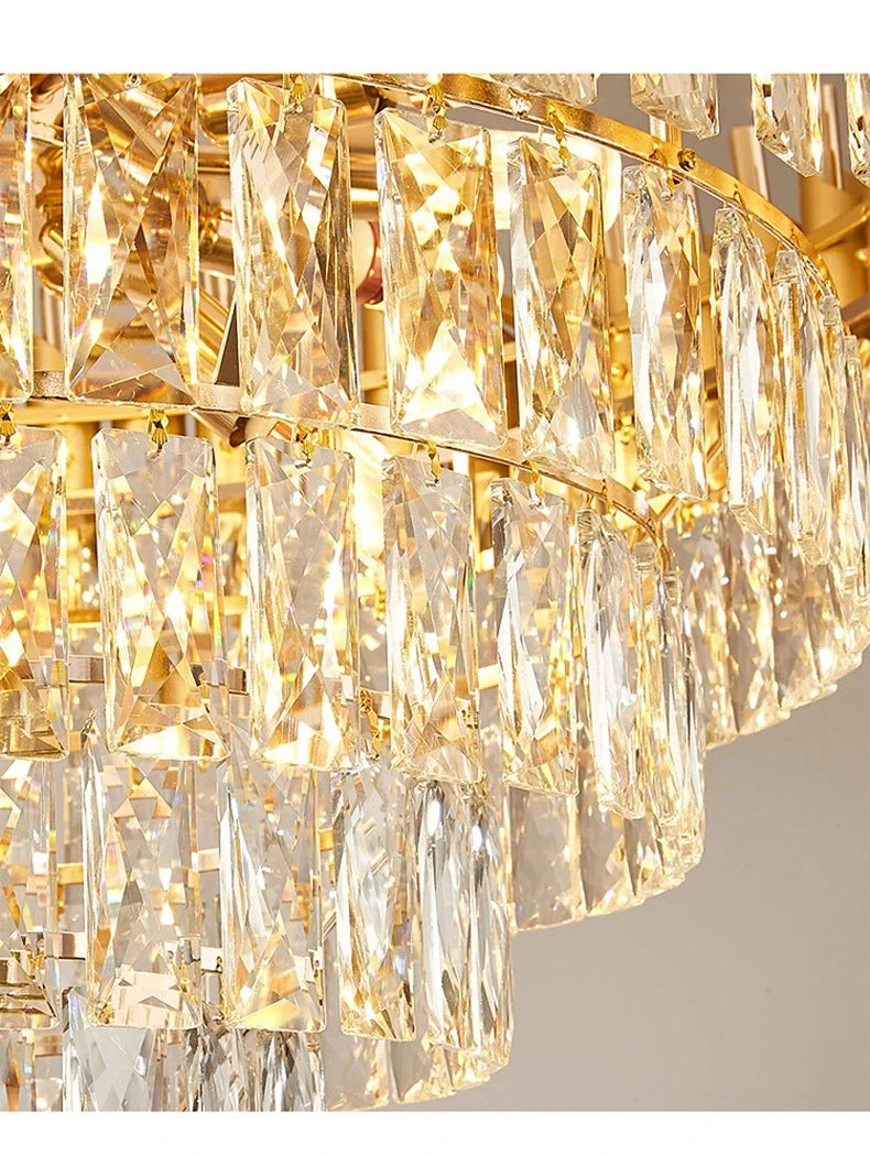 Villa Luxury Living Room Chandelier K9 Crystal Restaurant Pendant Lights Modern Ceiling Chandelier Dining Table Indoor Home Lamp