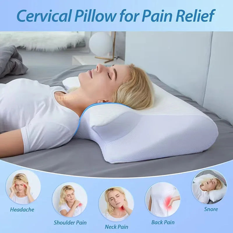 Pulatree Cervical Pillow for Neck & Shoulder Pain Relief Ergonomic Memory Foam Pillow Suitable for Different Sleeping Postures