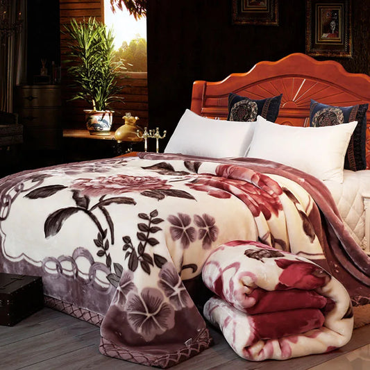 Super Soft Warm Fluffy Weighted Blanket Double Layer Raschel Mink Blanket For Double Bed Winter Bedspread Thick Blanket