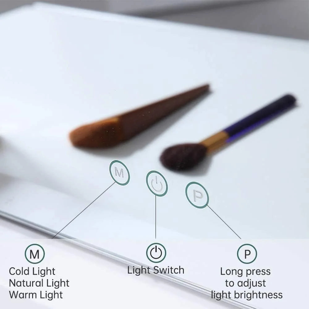 Vanity Mirror with Lights Hollywood Lighted Makeup Mirror，Dimmable 3 Lighting Modes, Plug-in and USB Charger Port，Wall-mounted