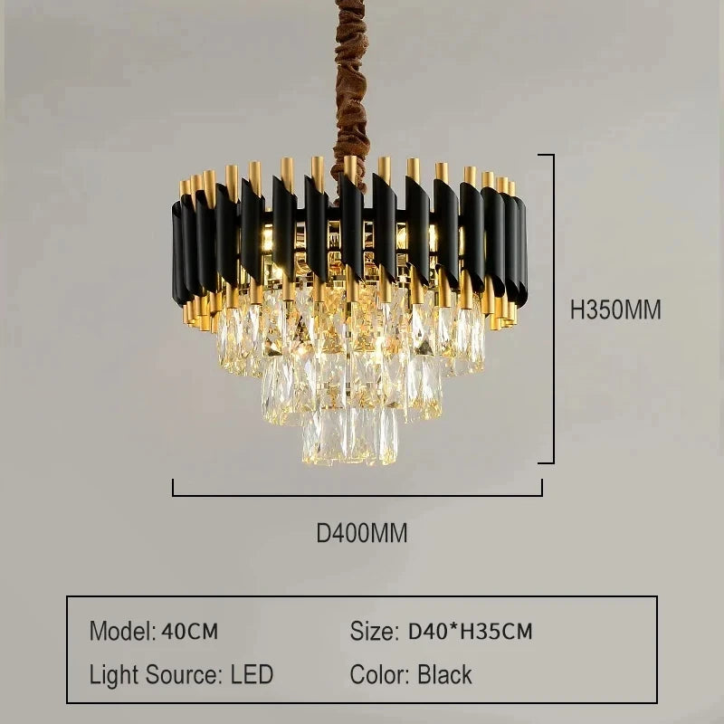 Villa Luxury Living Room Chandelier K9 Crystal Restaurant Pendant Lights Modern Ceiling Chandelier Dining Table Indoor Home Lamp