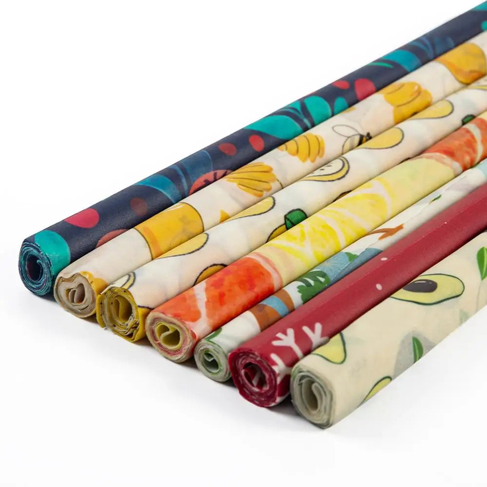 Eco-Friendly Food Wraps 30x100cm Beeswax & Cotton Wrap for Lunch Box/Sandwiches Vintage Patterns Kitchen Wrap Replacement