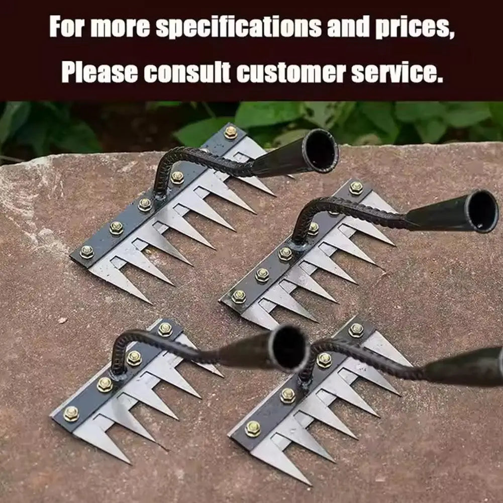 5/6/7/8 Teeth Garden Hand Rake Farm Tool Weeding Scarifier Agricultural Nail Harrow Metal Harrow Garden WeedingTool
