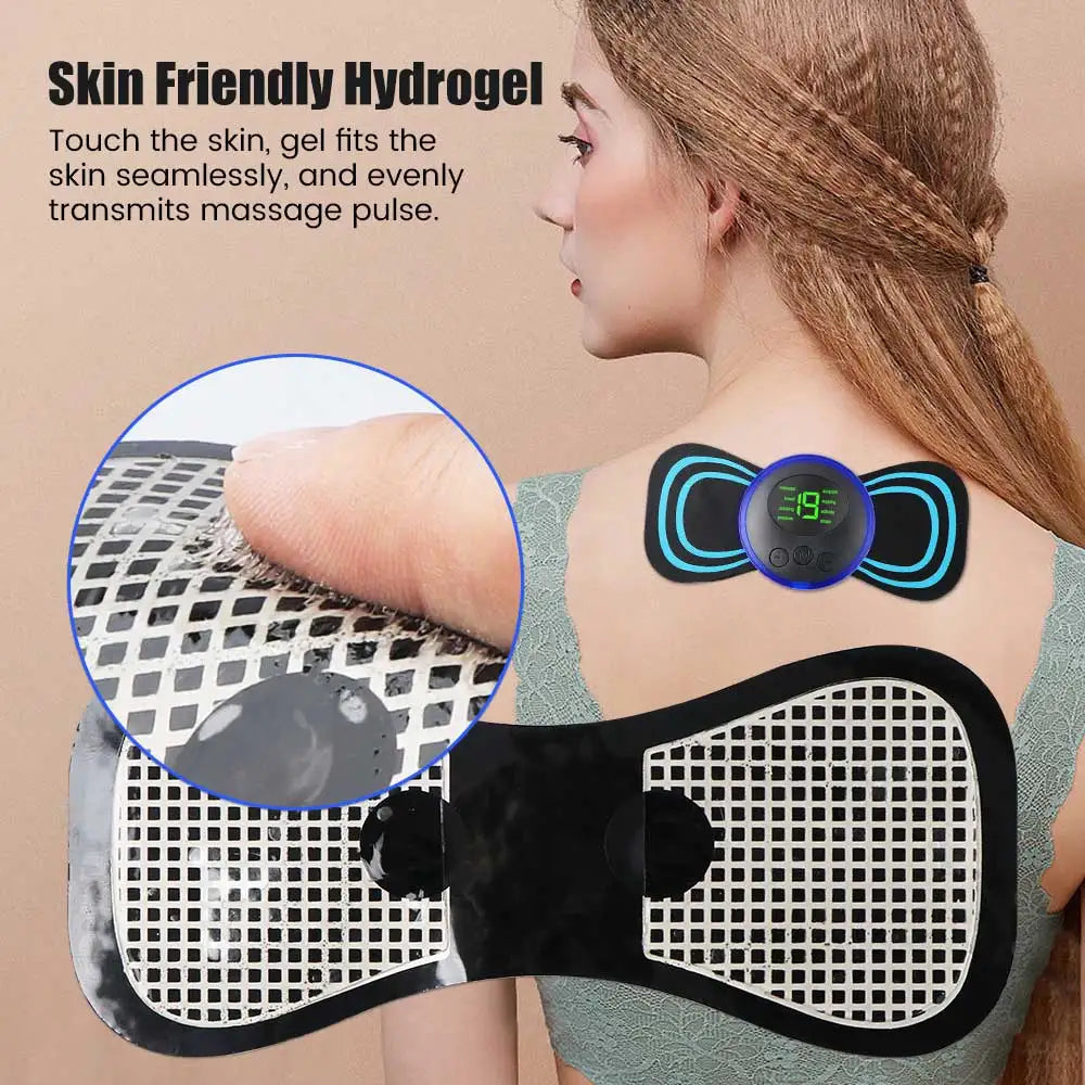 EMS Cervical Spine Massager Mini Electric Neck Massager Tens Low Pulse Neck Back Body Muscle Stimulator Arm Leg Relaxation Pads