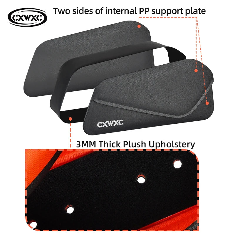 CXWXC Bicycle Magnetic Lid Top Tube Bag With Bolts Mounted & Straps Two Way Install MTB Road Bike Waterproof Front Frame Bag