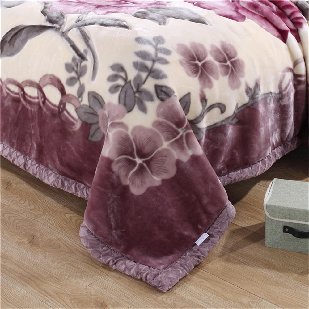 Super Soft Warm Fluffy Weighted Blanket Double Layer Raschel Mink Blanket For Double Bed Winter Bedspread Thick Blanket