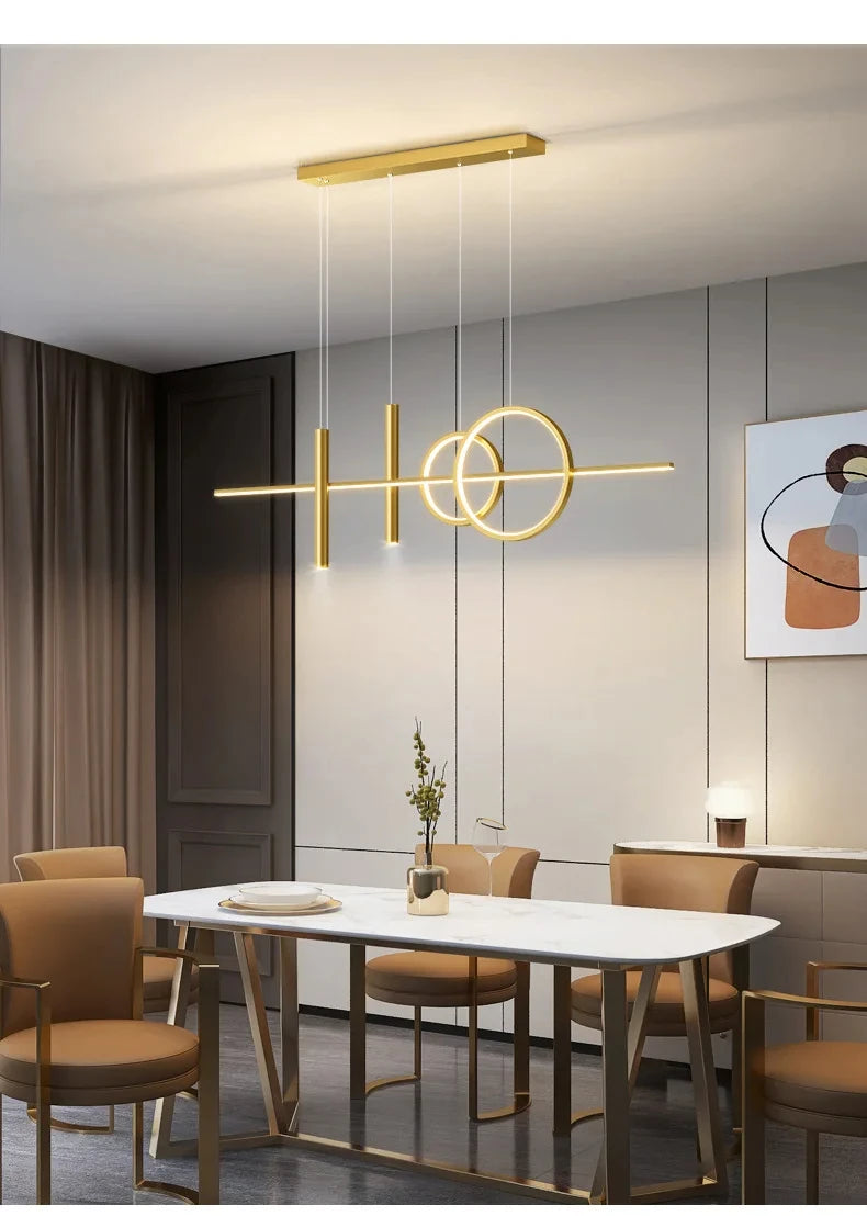 Modern Dining Room Pendant Light LED Smart Remote Control Dining Table Hanging Lamp Luxury Lustre Home Indoor Decor Chandelier