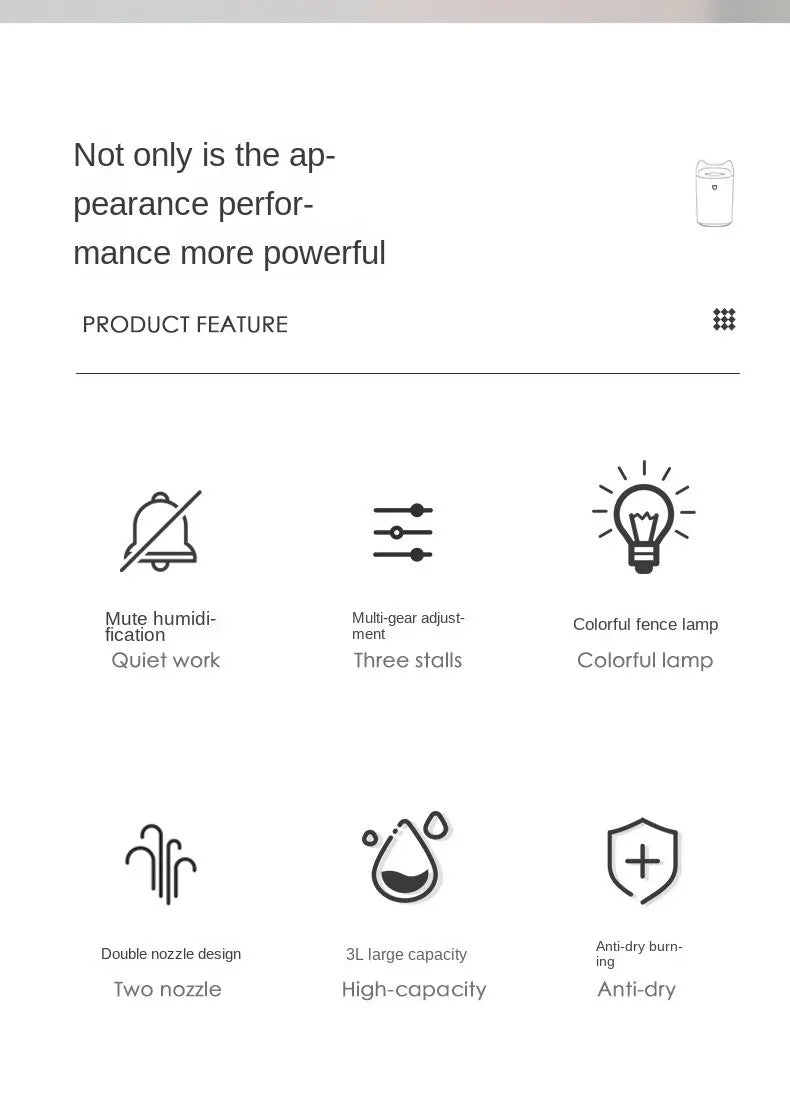 3000Ml Dual Jet Air Humidifier Large Capacity Atomizer Ultrasonic Aroma Diffuser Cool Mist Maker Air Humificador Purifier