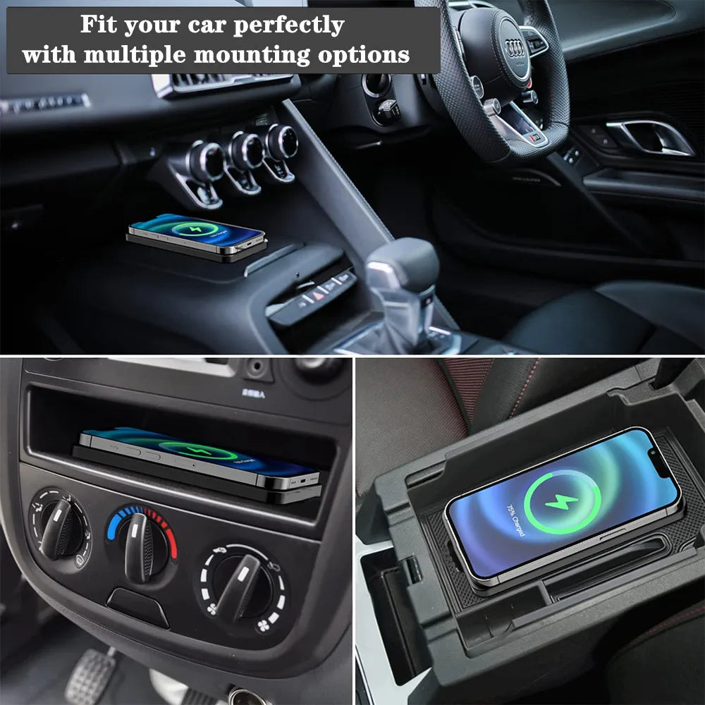 Car Wireless Charger Non-Slip Pad Silicone Fast Charging Wireless Charger for Car for IPhone 15 14 Xiaomi Huawei Samsung S23 S22