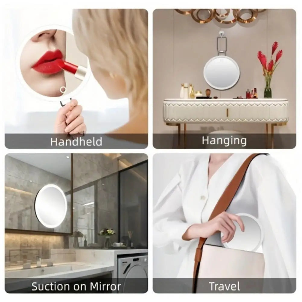 10/20/30X Magnifying Mirror With LED Light Tweezers 360 Degrees Rotary Wall Hanging Desktop Magnified Makeup Vanity Mirror Home