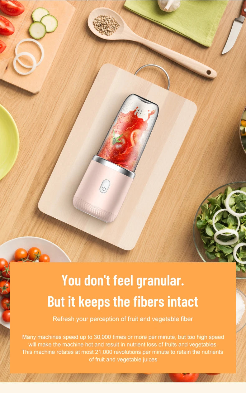 JuiceMate™ Mini Portable Juicer – USB Rechargeable Mixer for Fruits &amp; Veggies