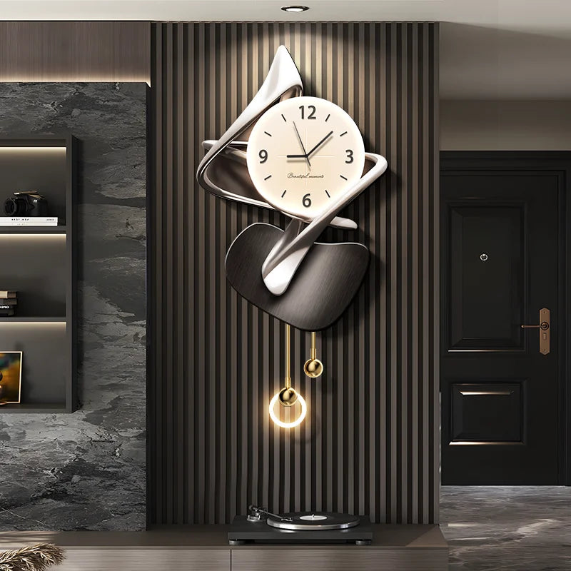 Light Luxury Living Room Decoration Clock High-End Digital Wall Clock Modern Art Home Decor Hanging Painting Wall Watch Mute