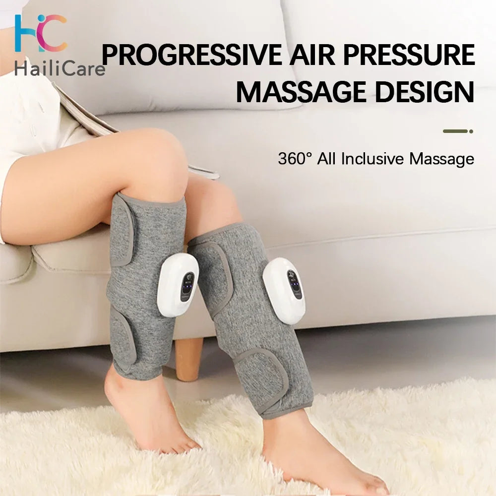 Electric Leg Massager Wireless Rechargeable Air Compression Leg Calf Massage for Relax Leg Muscles 360° Air Pressure Leg Massage