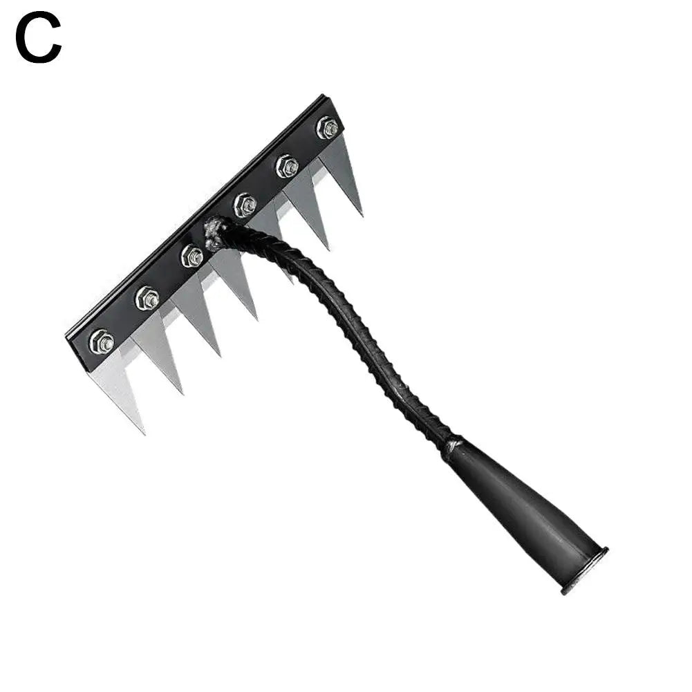 5/6/7/8 Teeth Garden Hand Rake Farm Tool Weeding Scarifier Agricultural Nail Harrow Metal Harrow Garden WeedingTool