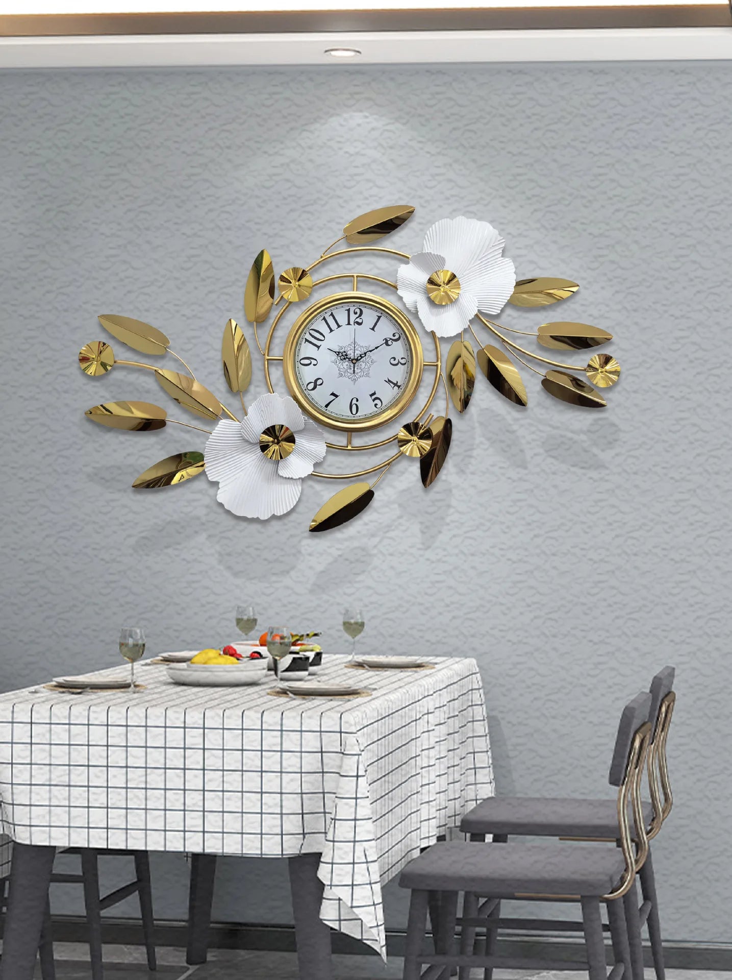 2025 New Large Nordic Fashion Wall Clocks Living Room Modern Quiet Quartz Clock Creative Home Decor Restaurant Background Wall