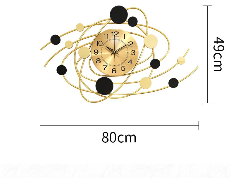 Iron Luxury Hanging Clock High-end Living Room Clock Wall Mounted Creative Restaurant Decoration Silent Clock