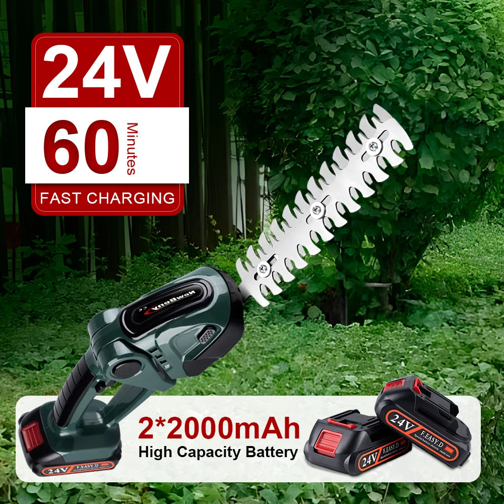 NEWBENY 2 IN 1 Electric Hedge Trimmer Cordless Portable High Power Household Lawn Mower Rechargeable Pruner Weeding Garden Tools