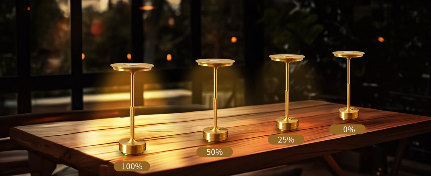 Rechargeable Table Lamp LED Touch Sensor Desktop Night Light Wireless Reading Lamp for Restaurant Hotel Bar Bedroom Decor Light