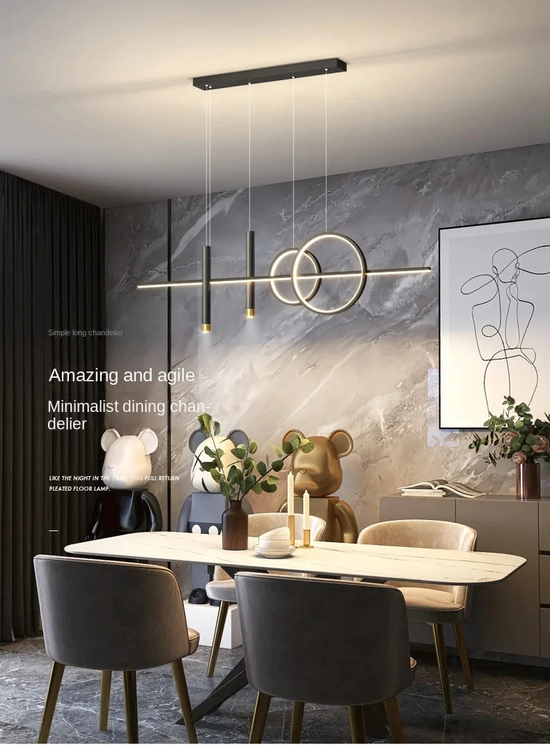 Modern Dining Room Pendant Light LED Smart Remote Control Dining Table Hanging Lamp Luxury Lustre Home Indoor Decor Chandelier
