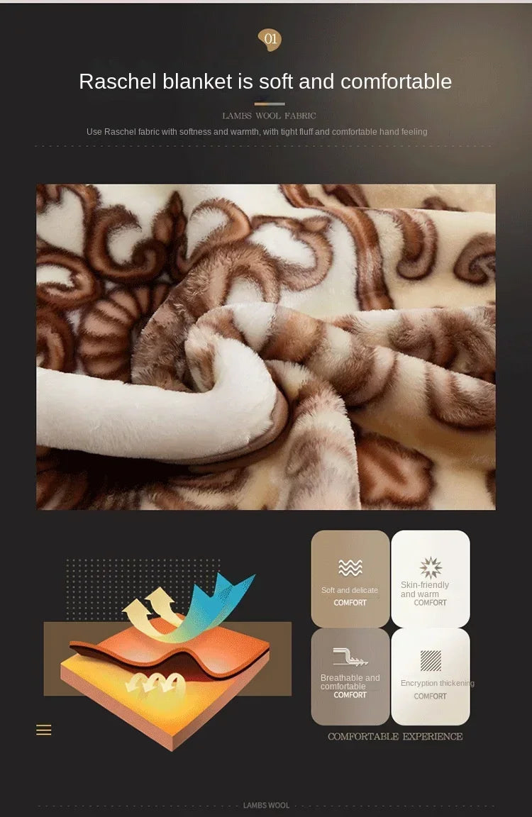 Soft Warm Weighted Blankets for Beds Thickened Quilt Duvet Soft Coral Fleece Flannel Blankets Double Side Plush Comforter Quilt