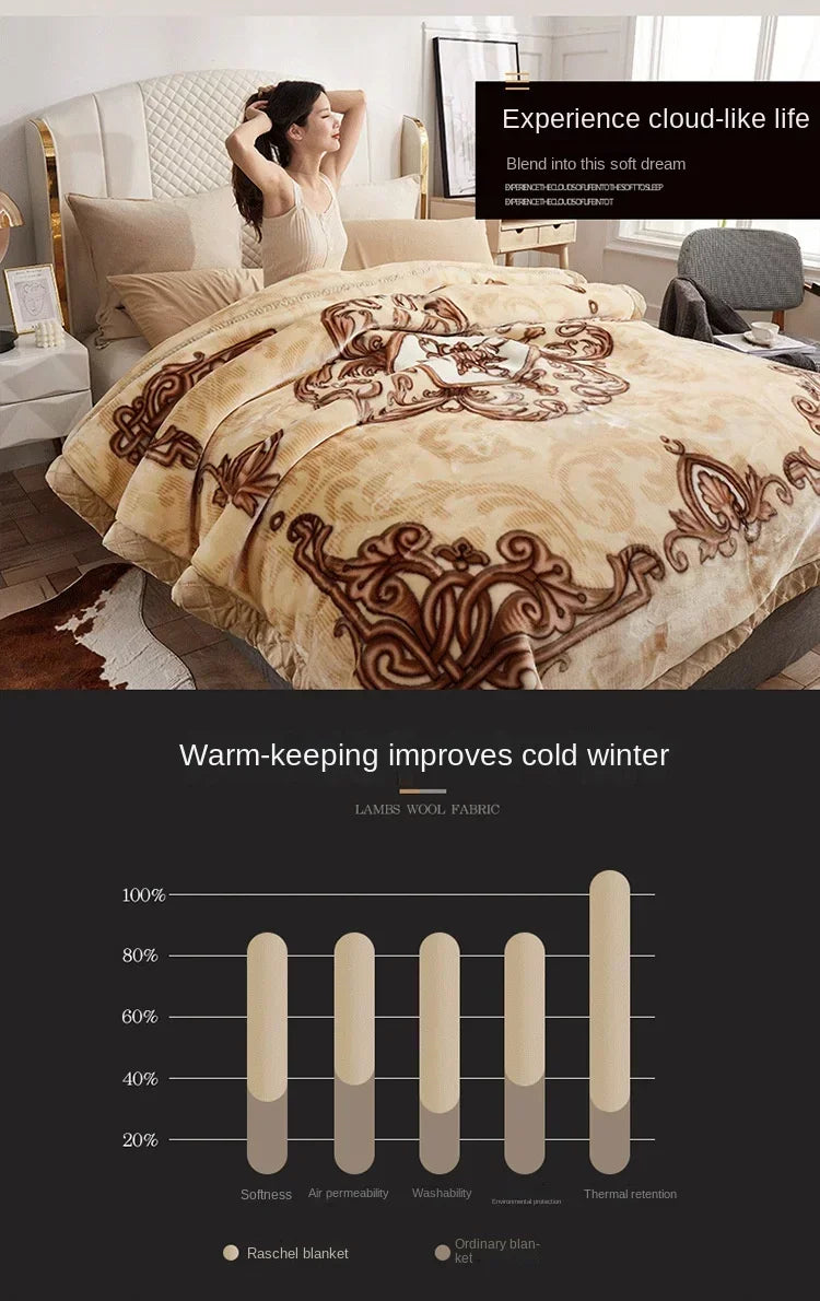 Soft Warm Weighted Blankets for Beds Thickened Quilt Duvet Soft Coral Fleece Flannel Blankets Double Side Plush Comforter Quilt