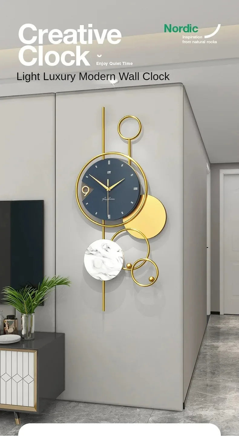 Luxury Living Room Modern Simple Wall Clock Home Decoration When Wall Clocks Creative Quartz Clock Ornaments Home Accessories