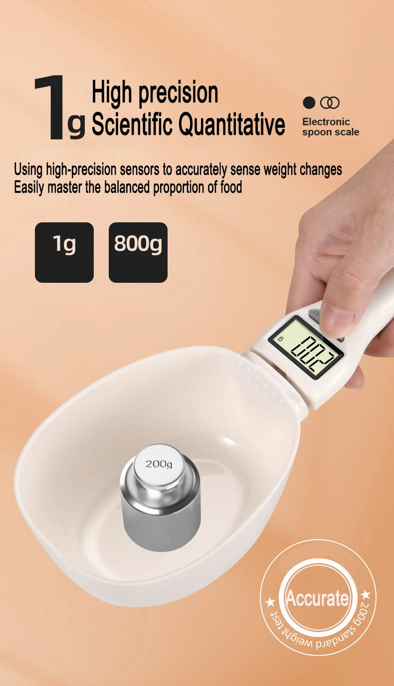 Pet Food Scale Digital Display Kitchen Scale LCD Electronic Precision Weighing Tool Dog Cat Feeding Food Measuring Spoon
