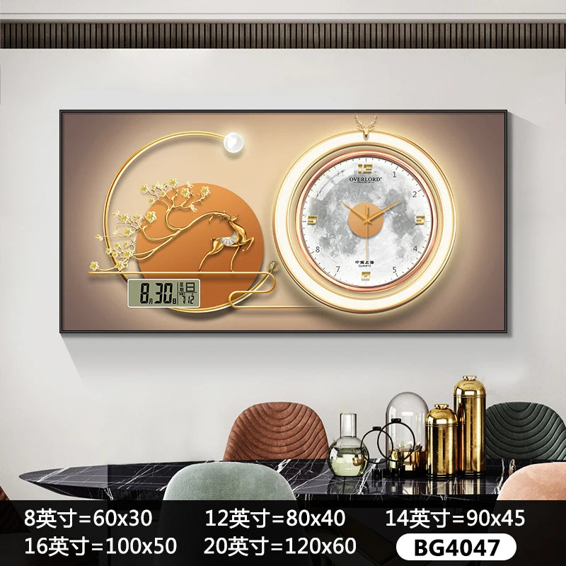 Modern light luxury perpetual calendar electronic clock wall clock living room decorative painting table wall clock