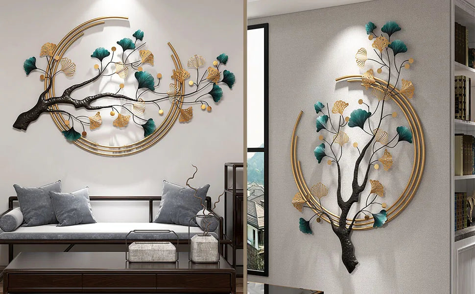 Creative Living Room TV Background 3D Leaf Metal Art Decor Bedroom Restaurant Modern Simplicity Room Decoration Accessories G