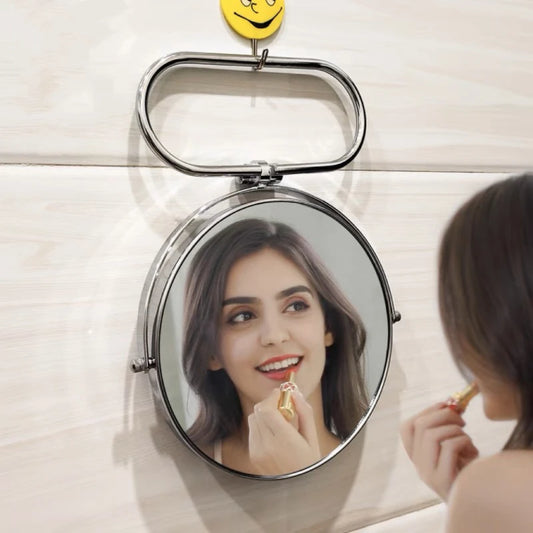 Two-Sided Makeup Mirror with Stand 1X and 10X Dual Sided Magnification Light weight&Portable Table Top Magnifying Vanity Mirror