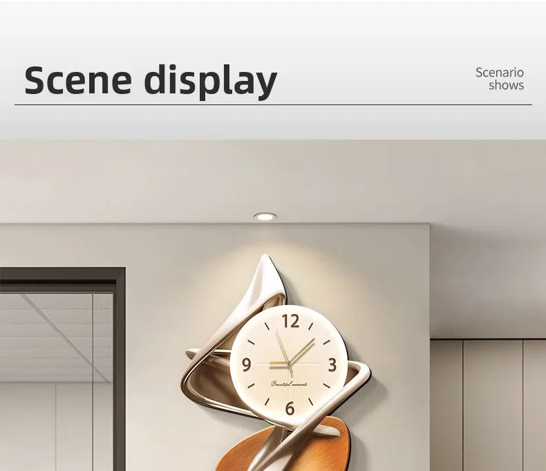 Light Luxury Living Room Decoration Clock High-End Digital Wall Clock Modern Art Home Decor Hanging Painting Wall Watch Mute