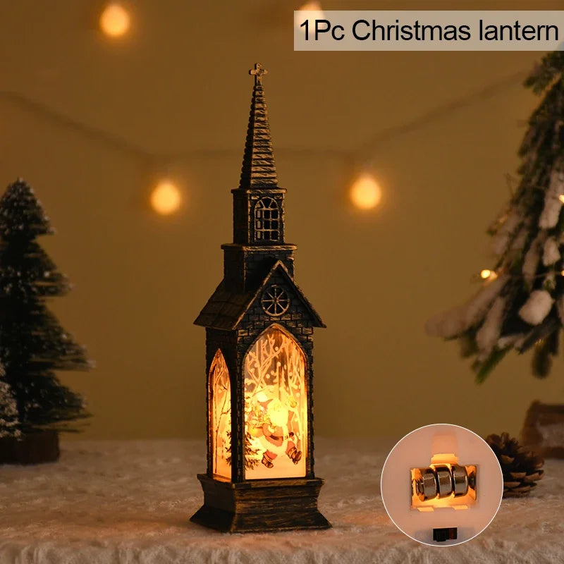 Christmas LED Night Light Santa Claus Snowman Lantern Lamp Table Ornament Christmas Decoration for Home Xmas Navidad Gifts