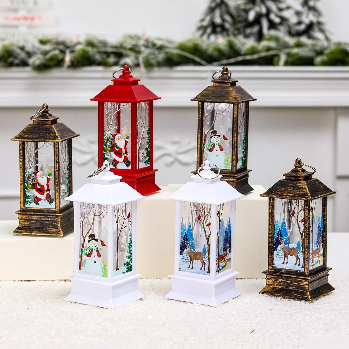 Christmas Lantern Light Merry Christmas Decorations for Home 2025 Christmas Tree Ornaments Xmas Gifts New Year 2026