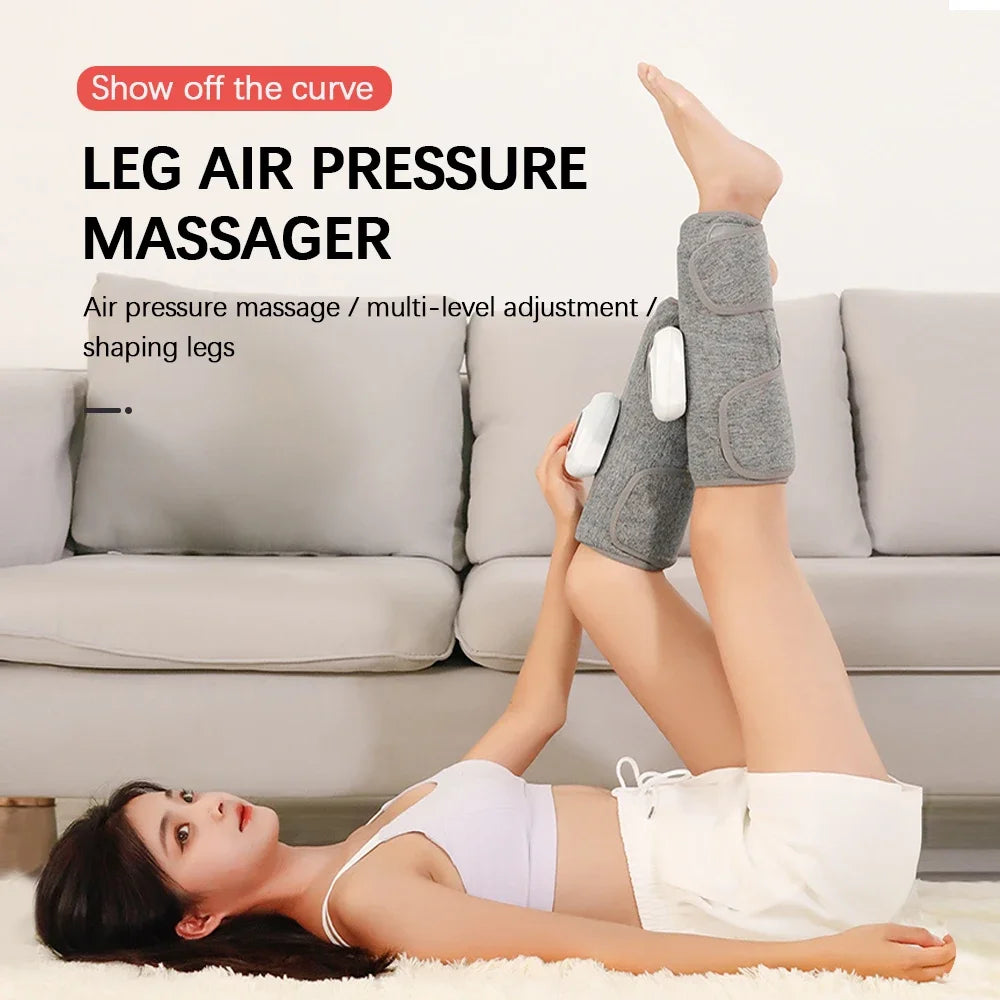 Electric Leg Massager Wireless Rechargeable Air Compression Leg Calf Massage for Relax Leg Muscles 360° Air Pressure Leg Massage