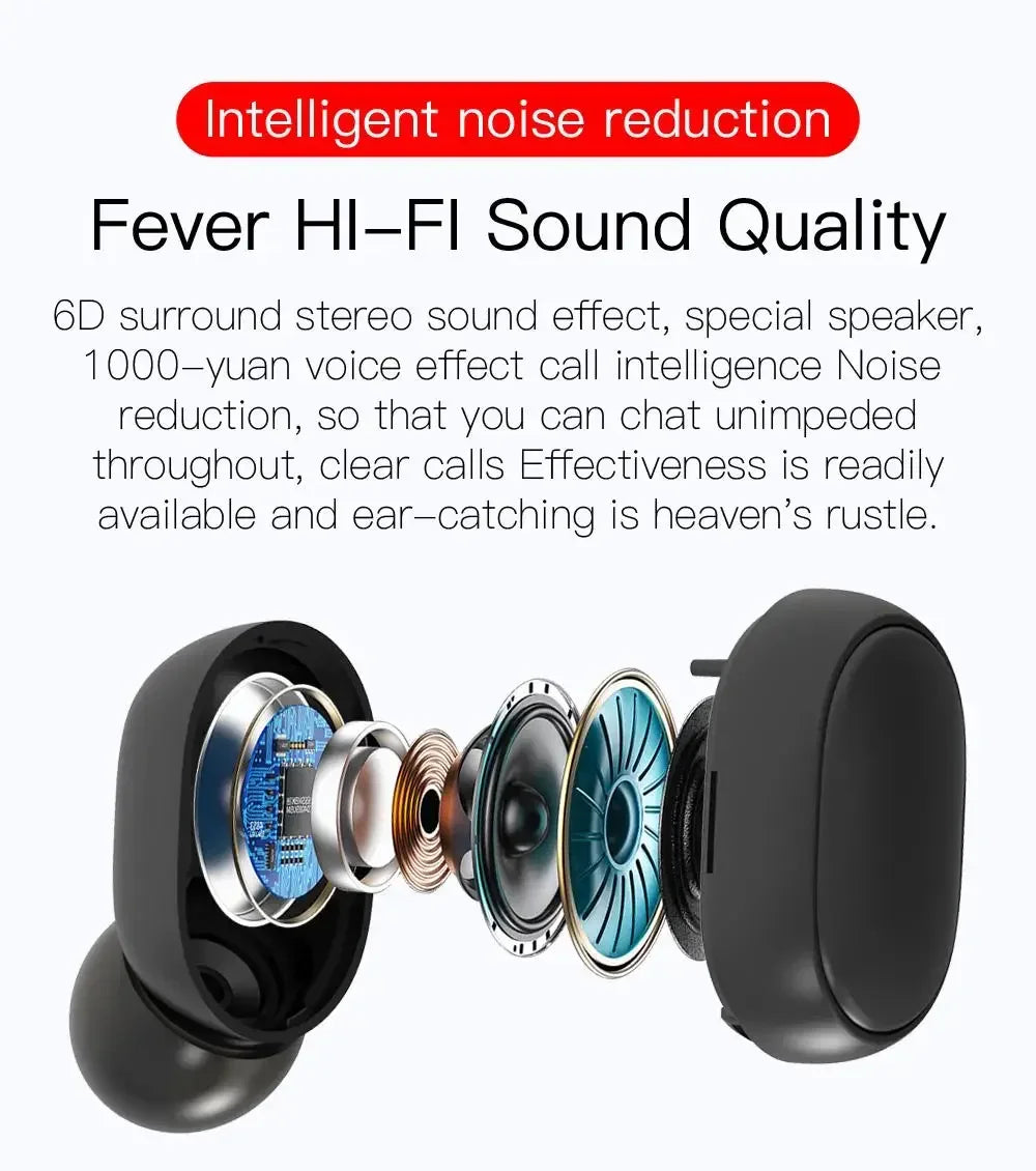 E6S Wireless  Noise Cancelling Bluetooth Earphones With Microphone