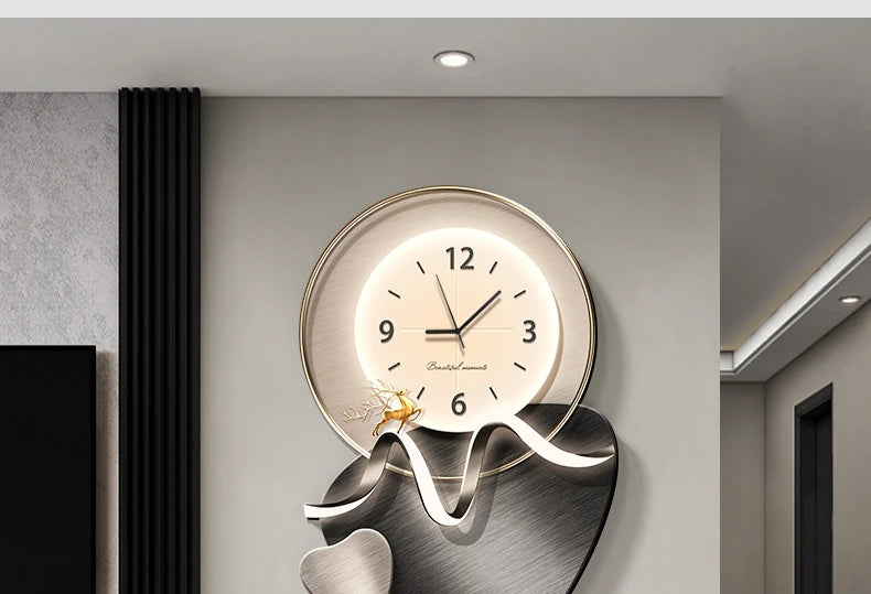 Light Luxury Living Room Decoration Clock High-End Digital Wall Clock Modern Art Home Decor Hanging Painting Wall Watch Mute