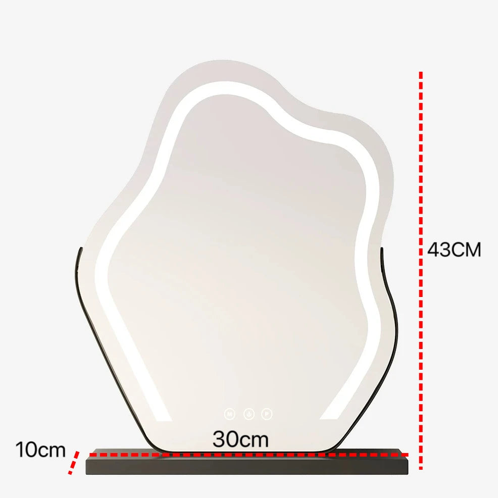 Cloud Shape vanity Mirror with Lights LED Makeup Mirror with Dimmable 3 Modes Touch Screen Control White 360-Degree Rotation