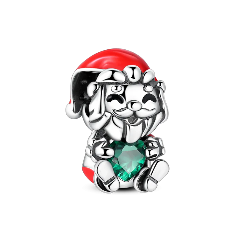 Ladies' Christmas Bead Pendant 925 Pure Silver Snowman Santa Claus Suitable Original Bracelet Exquisite DIY Jewelry Gift