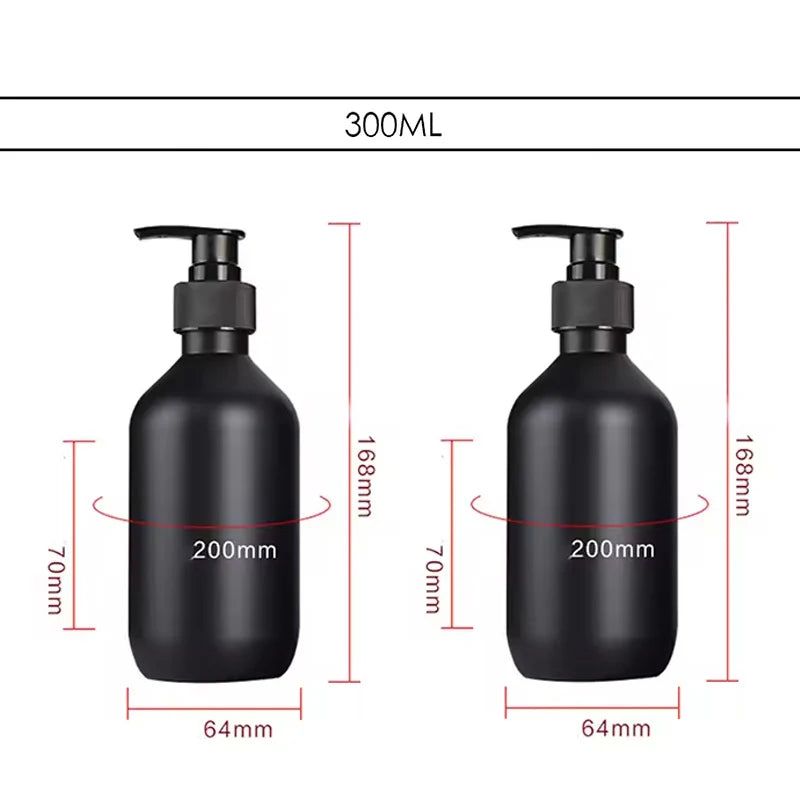 300/500ML Matte Black Liquid Soap Dispenser Refillable Shampoo Conditioner Body Lotion Container for Bathroom Supplies Hotel