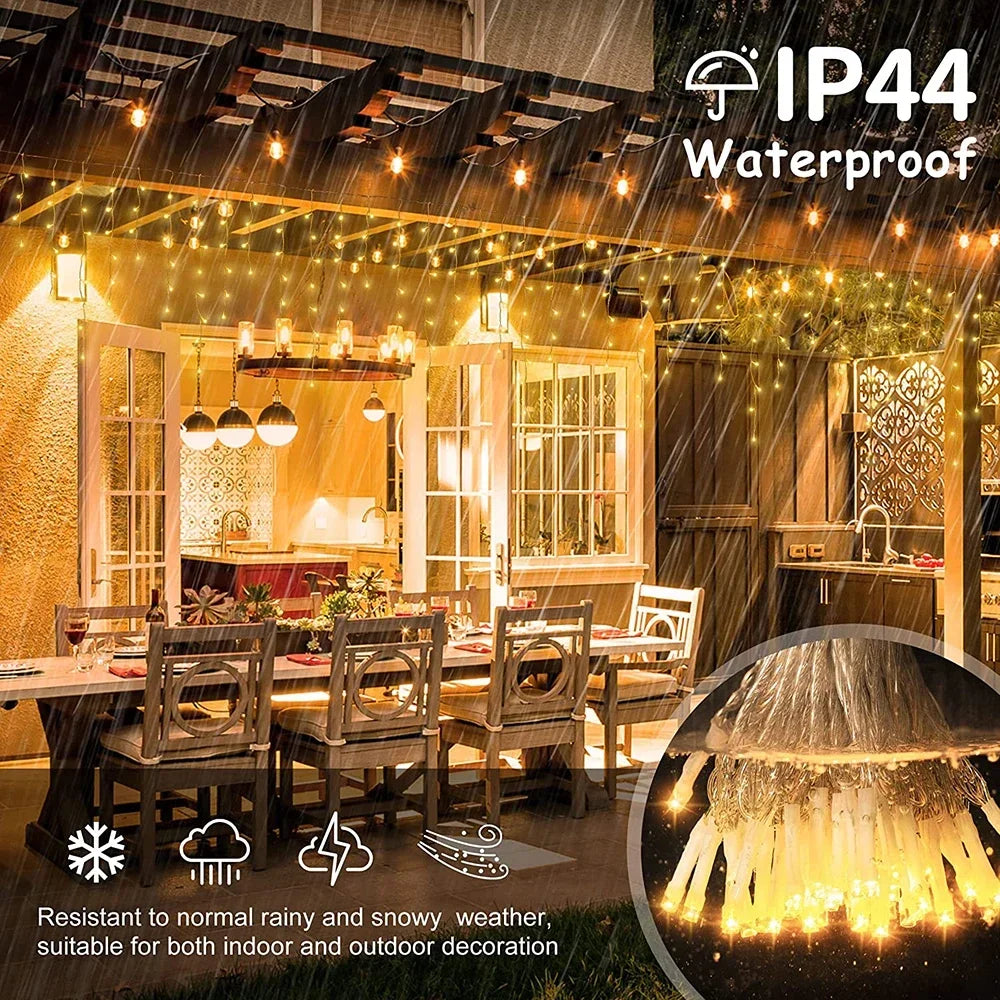 Christmas Decoration 2025 Fairy Lights Led lcicle String Lights Outdoor Curtain Garland Street Garland On The House Party 2026