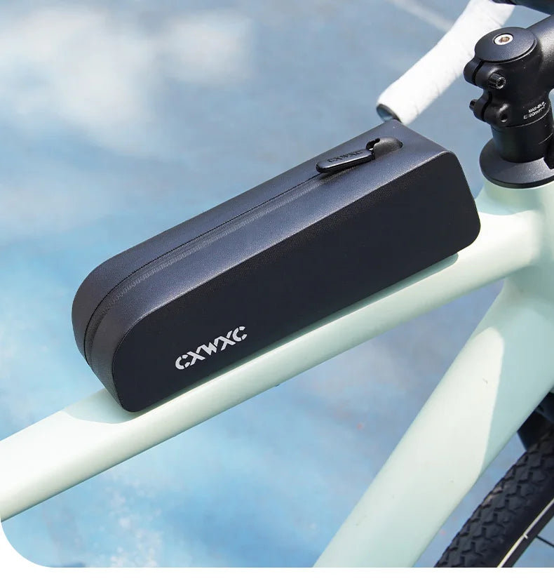 CXWXC Bicycle Magnetic Lid Top Tube Bag With Bolts Mounted & Straps Two Way Install MTB Road Bike Waterproof Front Frame Bag