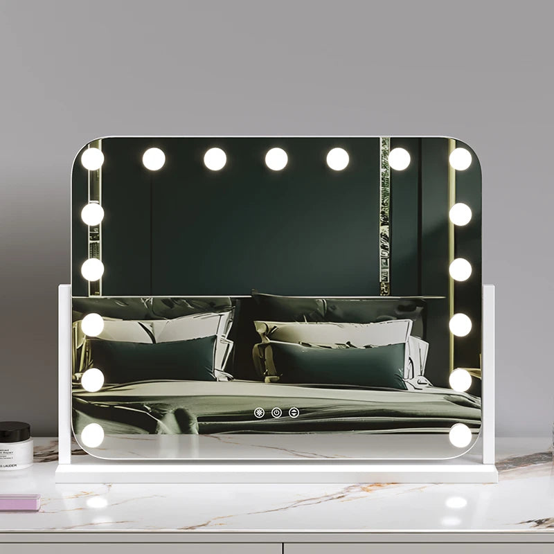 Vanity Mirror with Lights 25.59''x21.25''Makeup Mirror with Lights Touch Screen with 3 Color Lighting Dimmable for Desk Tabletop