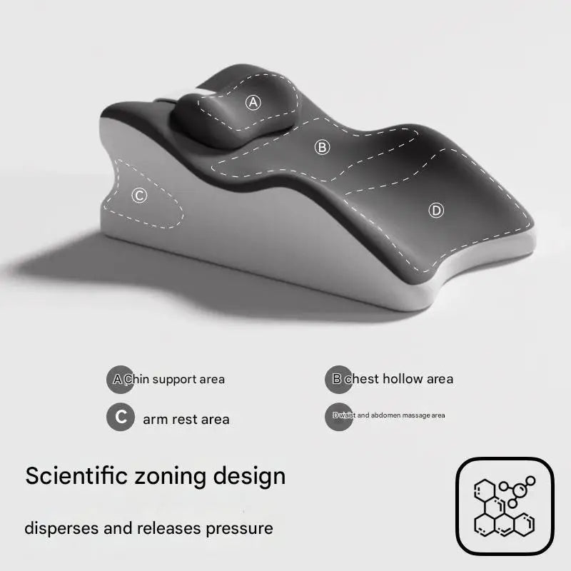 Multi-Position Memory Foam Pillow – Cooling Bed/Floor Cushion for Stomach Sleepers, 60x36x22cm