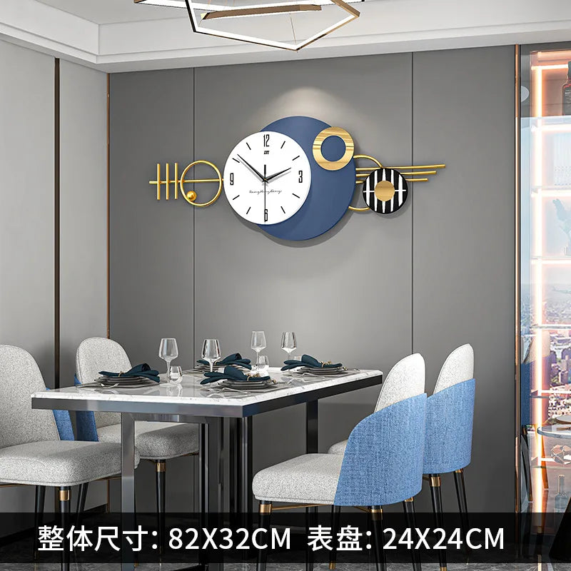 Nordic Luxury Wall Clock Creative Modern Living Room Decor Silent Scandinavian Dining Room Wall Art Clock