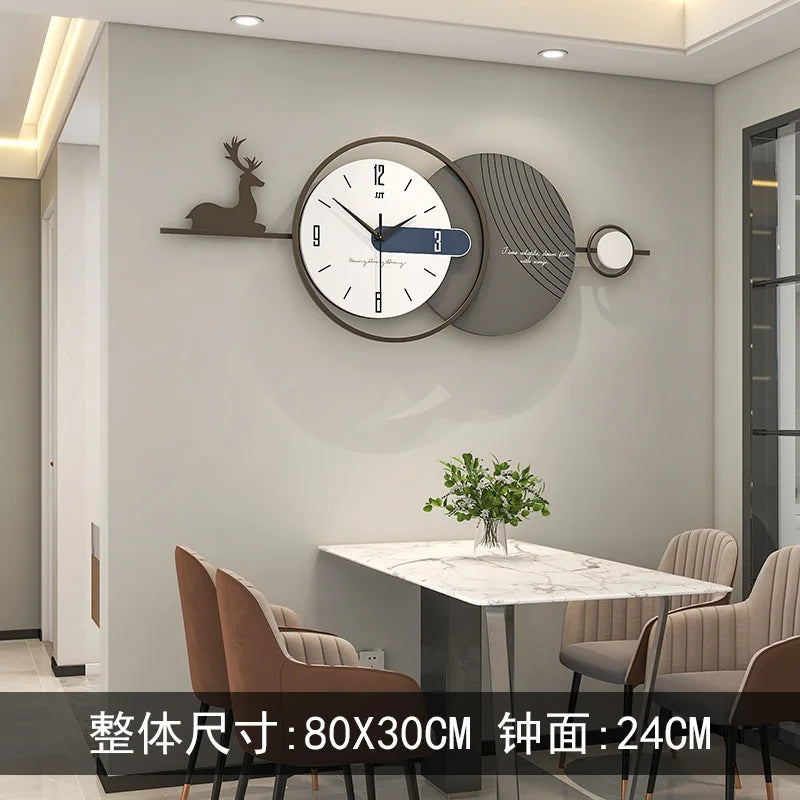 Nordic Luxury Wall Clock Creative Modern Living Room Decor Silent Scandinavian Dining Room Wall Art Clock