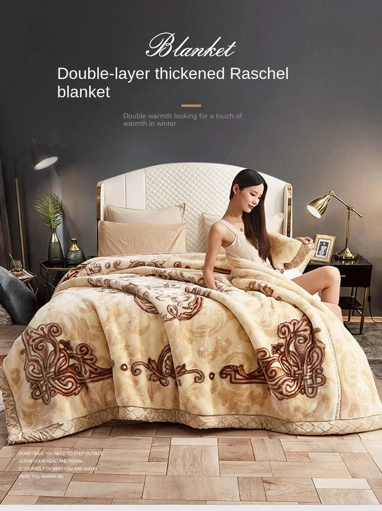 Soft Warm Weighted Blankets for Beds Thickened Quilt Duvet Soft Coral Fleece Flannel Blankets Double Side Plush Comforter Quilt